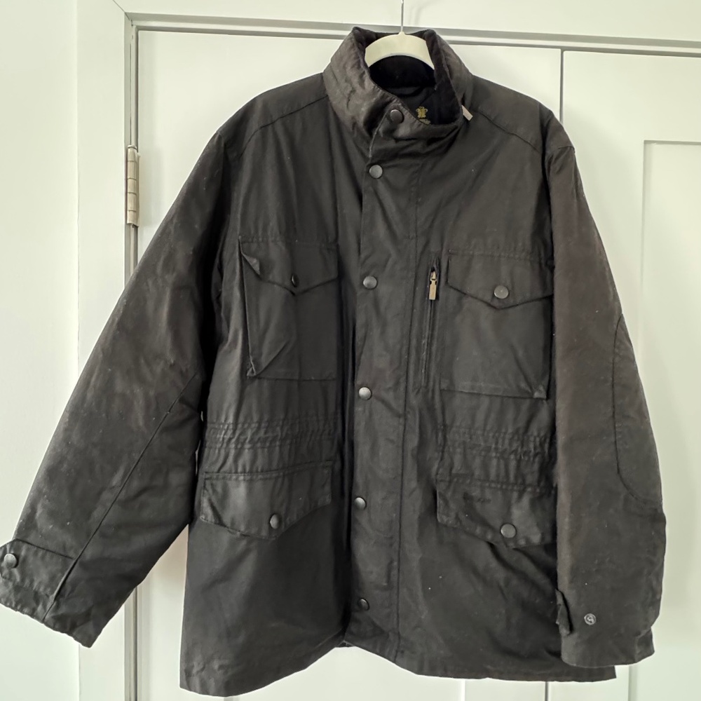 Barbour Men’s Waxed Cotton Jacket XL Quilted Lining
